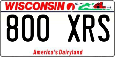 WI license plate 800XRS