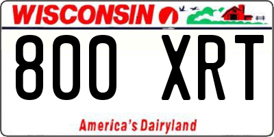 WI license plate 800XRT