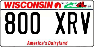WI license plate 800XRV
