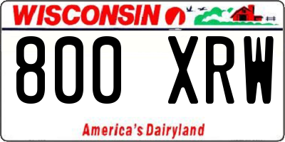 WI license plate 800XRW