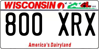 WI license plate 800XRX