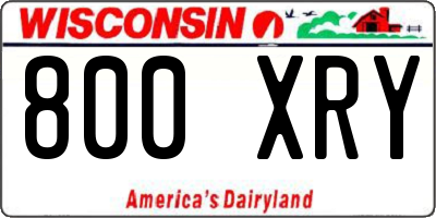 WI license plate 800XRY