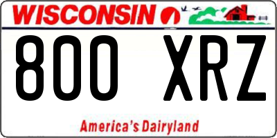WI license plate 800XRZ