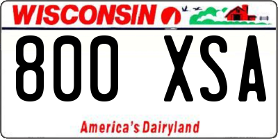 WI license plate 800XSA