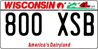 WI license plate 800XSB