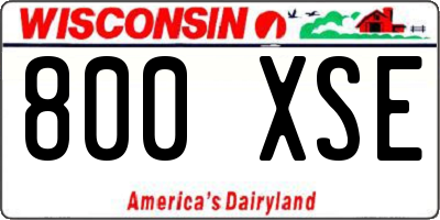 WI license plate 800XSE