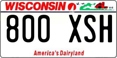 WI license plate 800XSH