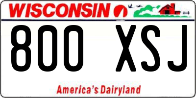 WI license plate 800XSJ