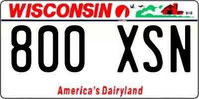 WI license plate 800XSN