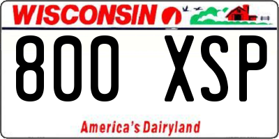 WI license plate 800XSP