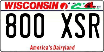WI license plate 800XSR