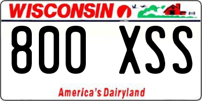 WI license plate 800XSS