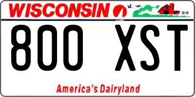 WI license plate 800XST