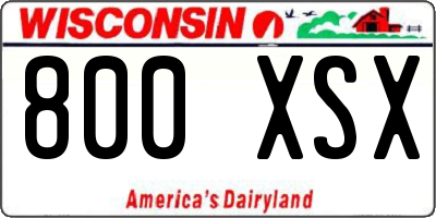 WI license plate 800XSX