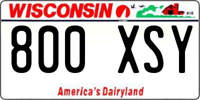 WI license plate 800XSY