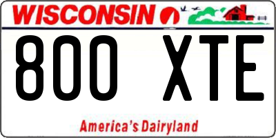 WI license plate 800XTE