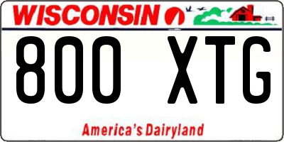 WI license plate 800XTG