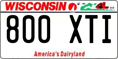 WI license plate 800XTI