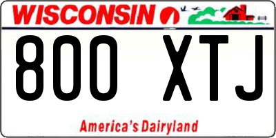 WI license plate 800XTJ