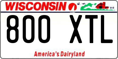 WI license plate 800XTL