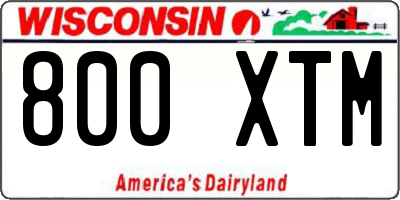 WI license plate 800XTM