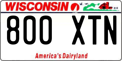 WI license plate 800XTN
