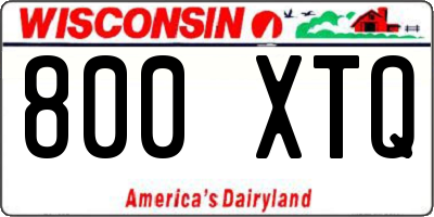 WI license plate 800XTQ