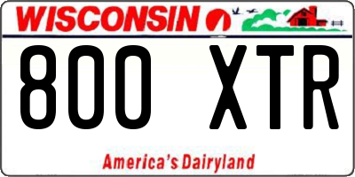 WI license plate 800XTR