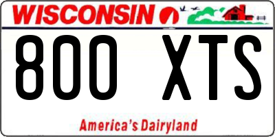 WI license plate 800XTS