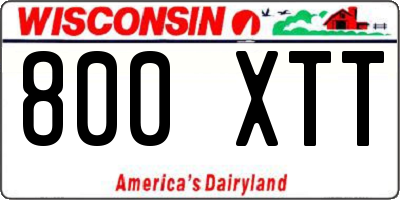 WI license plate 800XTT
