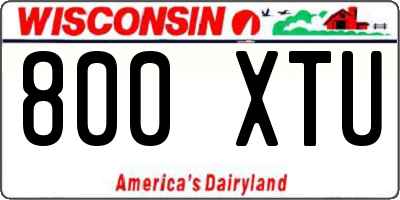 WI license plate 800XTU