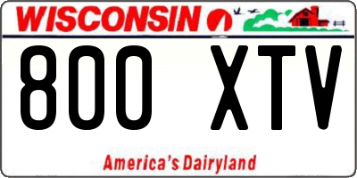 WI license plate 800XTV