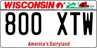 WI license plate 800XTW