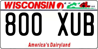 WI license plate 800XUB