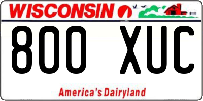 WI license plate 800XUC