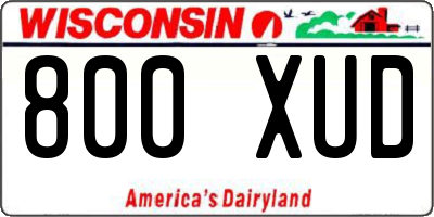 WI license plate 800XUD