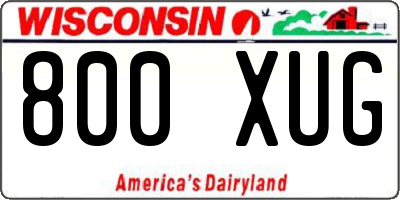 WI license plate 800XUG