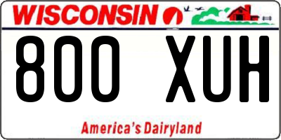 WI license plate 800XUH