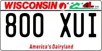 WI license plate 800XUI