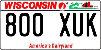 WI license plate 800XUK