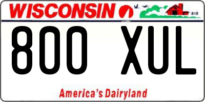 WI license plate 800XUL
