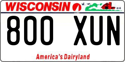 WI license plate 800XUN
