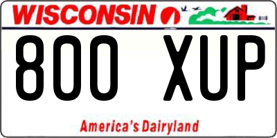 WI license plate 800XUP