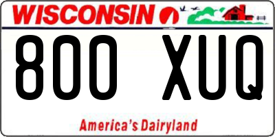 WI license plate 800XUQ
