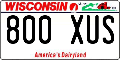 WI license plate 800XUS