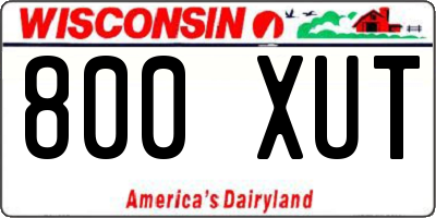 WI license plate 800XUT