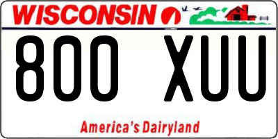 WI license plate 800XUU
