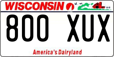 WI license plate 800XUX