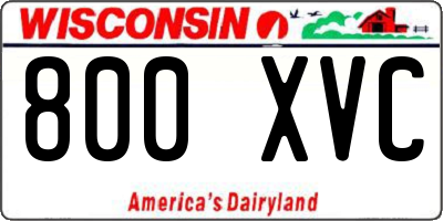 WI license plate 800XVC