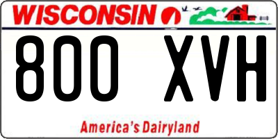 WI license plate 800XVH